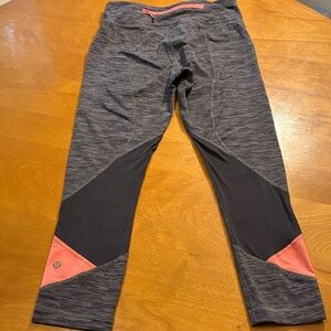 lululemon athletica Charcoal and Coral Leggings